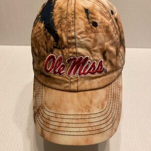 Ole Miss Men's Distressed Tan Baseball Cap adjustable